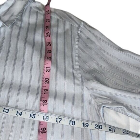 Level Ten Mens Striped Long Sleeve Button-Down Shirt W/ Black Graphic Design L - Picture 12 of 12